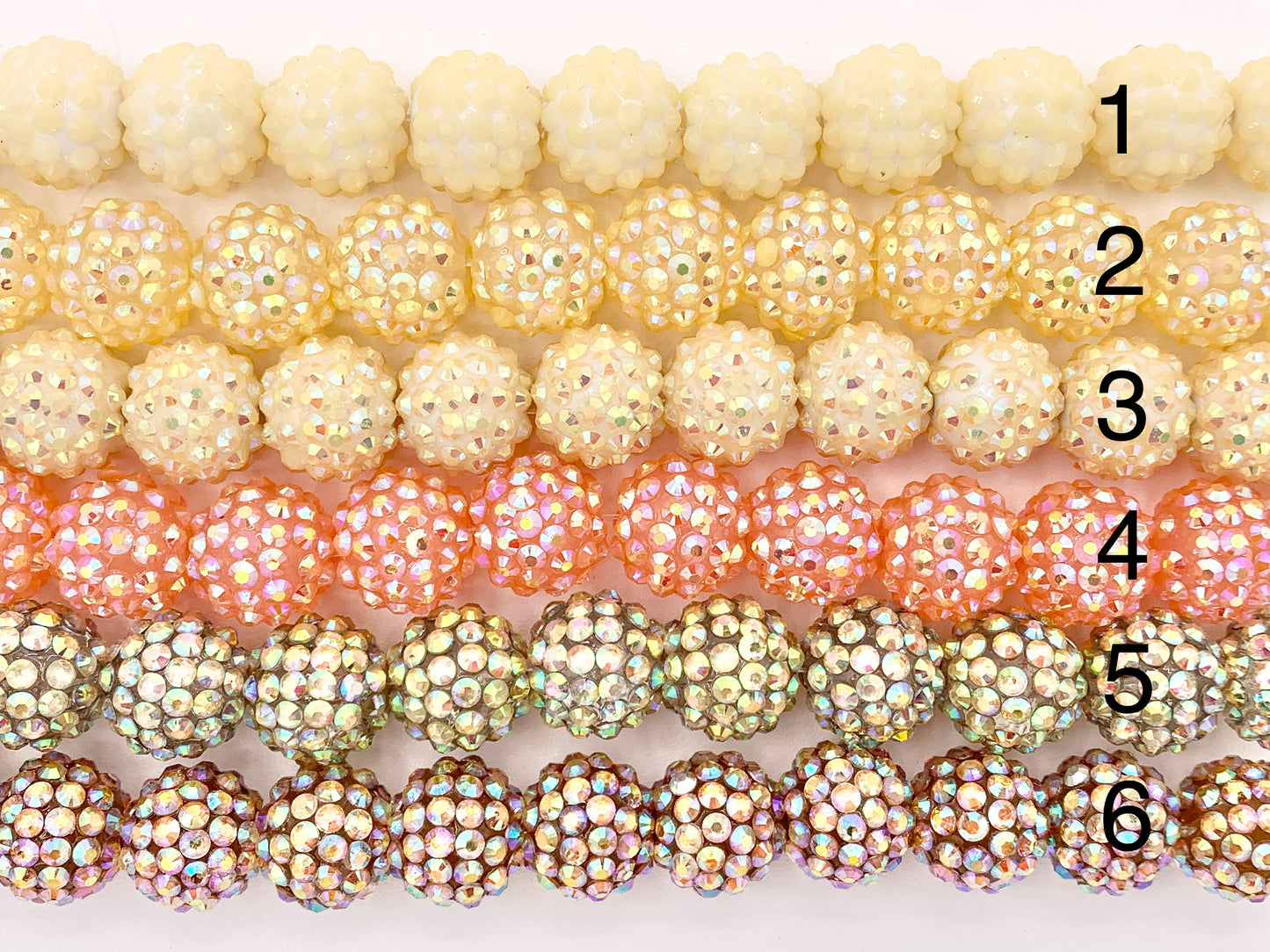 16mm Acrylic Rhinestone Beads Shiny Round Sparkle Bubblegum Gumball Resin Holiday Beads For Jewelry Making 6.5" | Available in 49 Colors