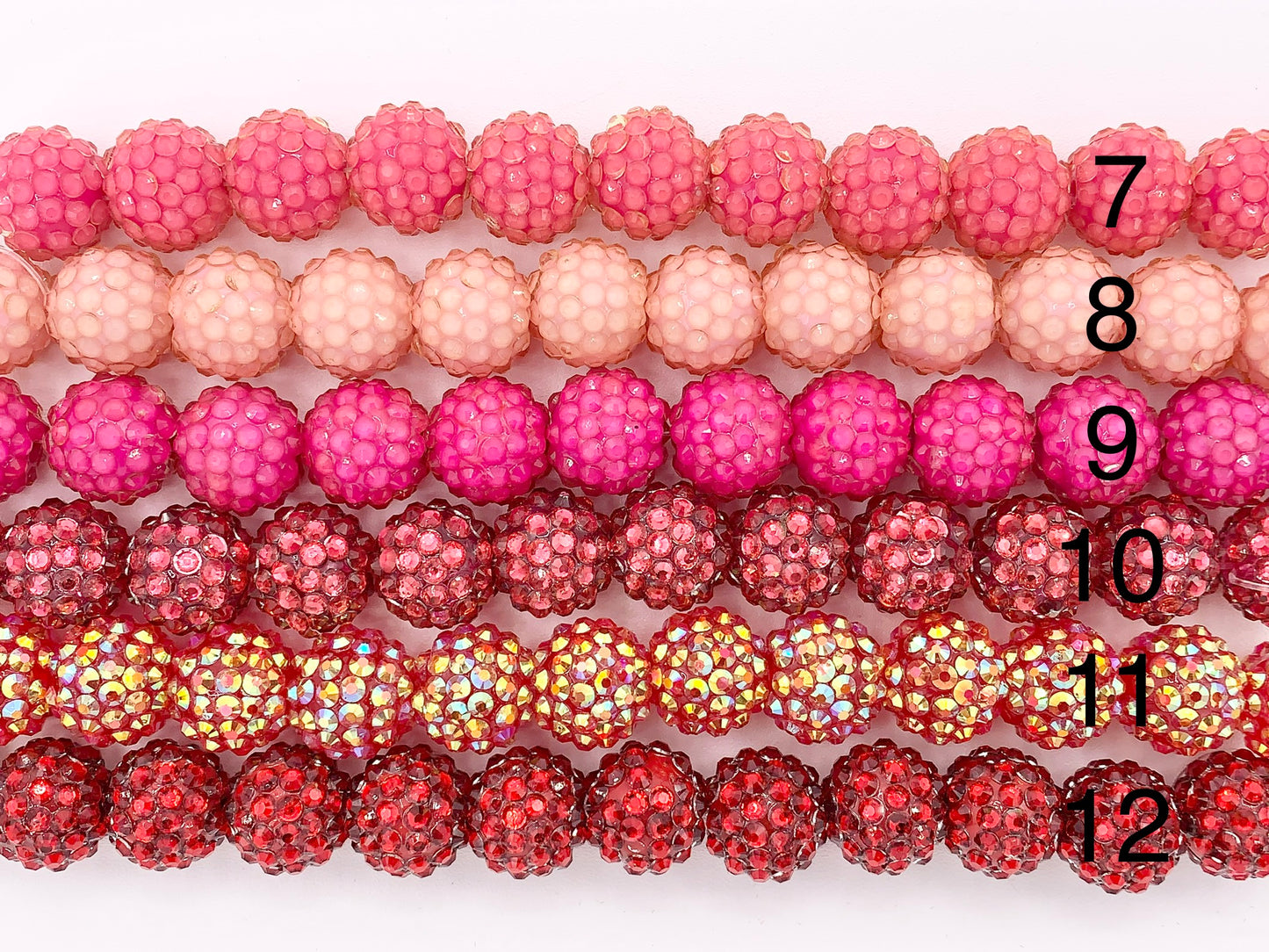 16mm Acrylic Rhinestone Beads Shiny Round Sparkle Bubblegum Gumball Resin Holiday Beads For Jewelry Making 6.5" | Available in 49 Colors