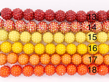 Cargar imagen en el visor de la galería, Cuentas acrílicas de diamantes de imitación de 16 mm, cuentas navideñas de resina de chicle con brillo redondo brillante para fabricación de joyas de 6,5&quot; | Disponible en 49 colores
