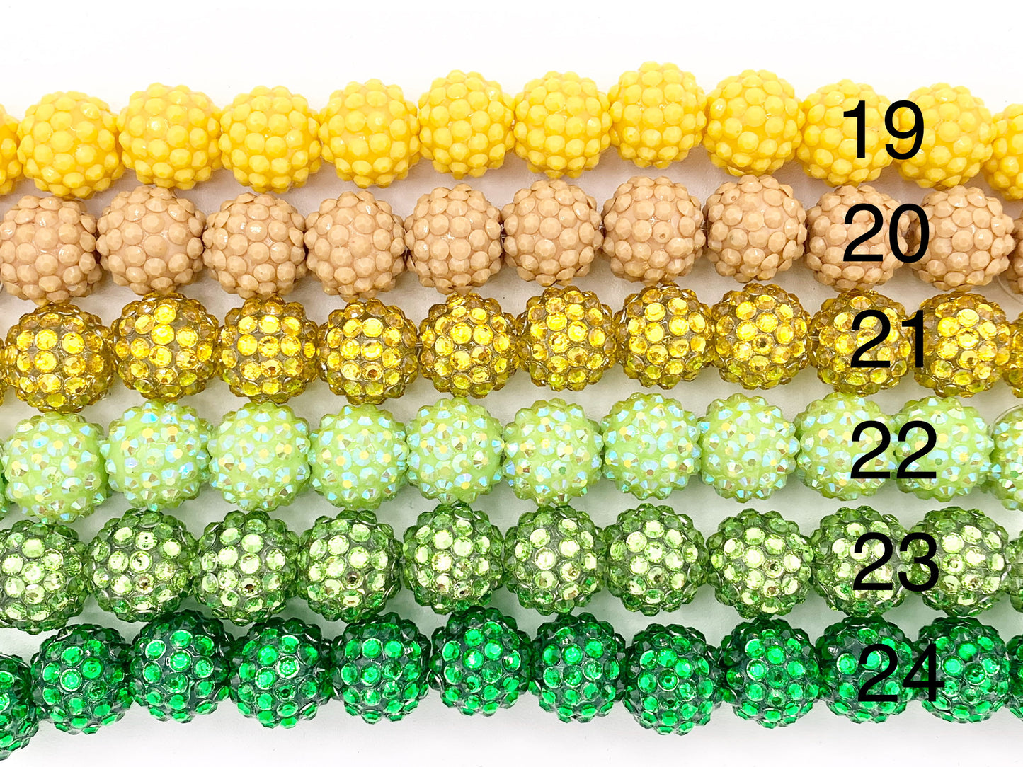 16mm Acrylic Rhinestone Beads Shiny Round Sparkle Bubblegum Gumball Resin Holiday Beads For Jewelry Making 6.5" | Available in 49 Colors