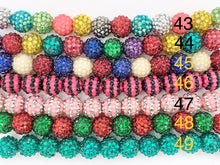 Load image into Gallery viewer, 16mm Acrylic Rhinestone Beads Shiny Round Sparkle Bubblegum Gumball Resin Holiday Beads For Jewelry Making 6.5&quot; | Available in 49 Colors
