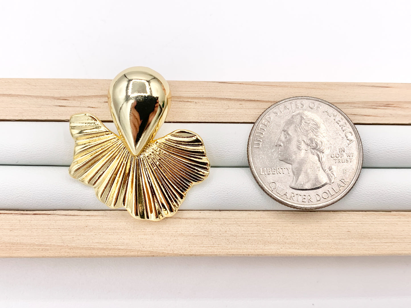 Cute Mermaid Tail Earring Studs in 18K Gold Plated Over Copper Earrings 3 PAIRS