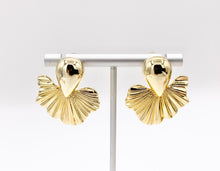 Cargar imagen en el visor de la galería, Cute Mermaid Tail Earring Studs in 18K Gold Plated Over Copper Earrings 3 PAIRS
