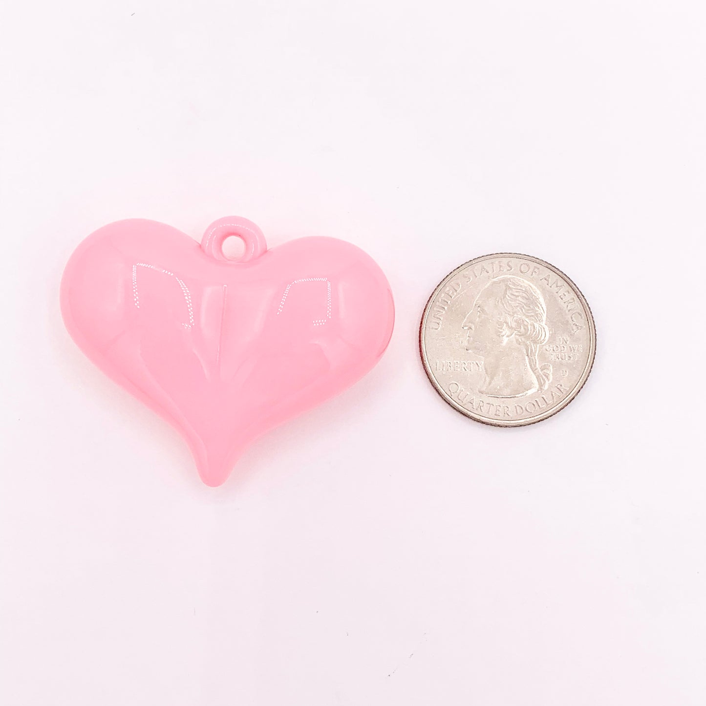 Large Puffy Resin Heart Pendant Double Sided Valentine's Day Pendants in Pink, Red, Blue & Green 5 PCS