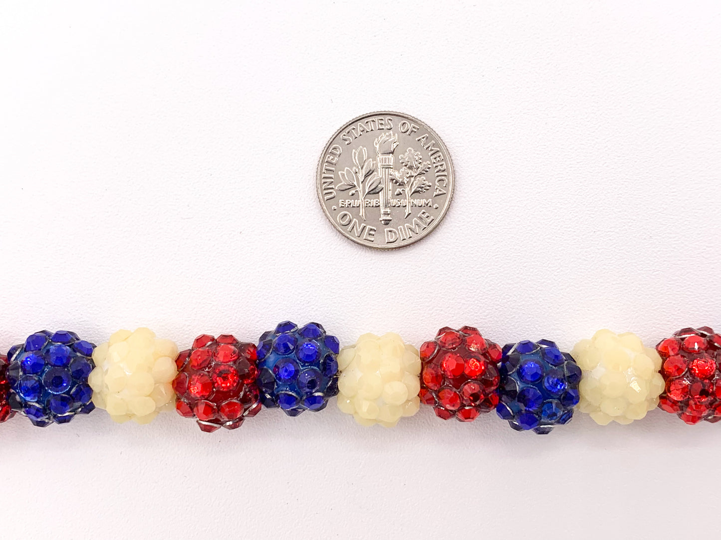 Cuentas acrílicas de diamantes de imitación de 12 mm, cuentas navideñas de resina de chicle con brillo redondo brillante para fabricación de joyas de 6,5" | Disponible en 37 colores