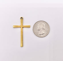 Load image into Gallery viewer, 25x43mm Pewter Large Cross Pendant Plain Religious Pendant in Antique Gold, Silver &amp; Bronze Color 125G
