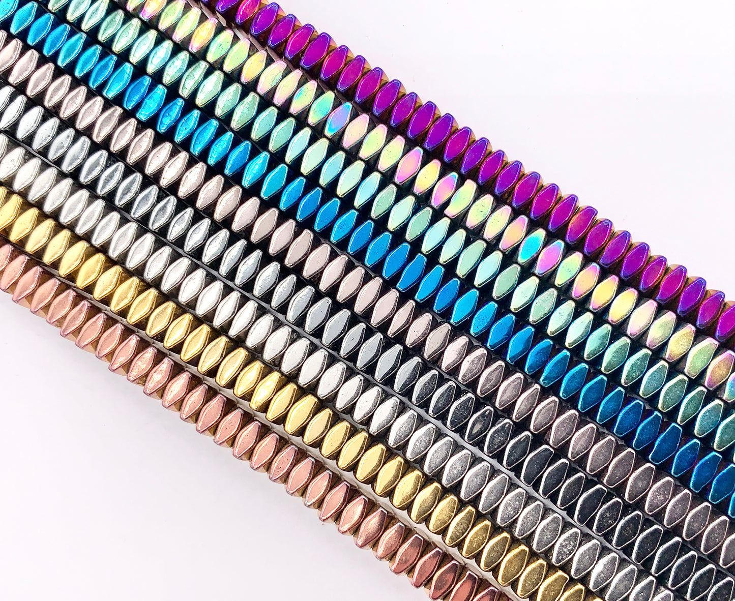 4mm Natural Hematite Faceted Square Spacers Energy Beads Around 15" Available in 9 Colors 1 Strand