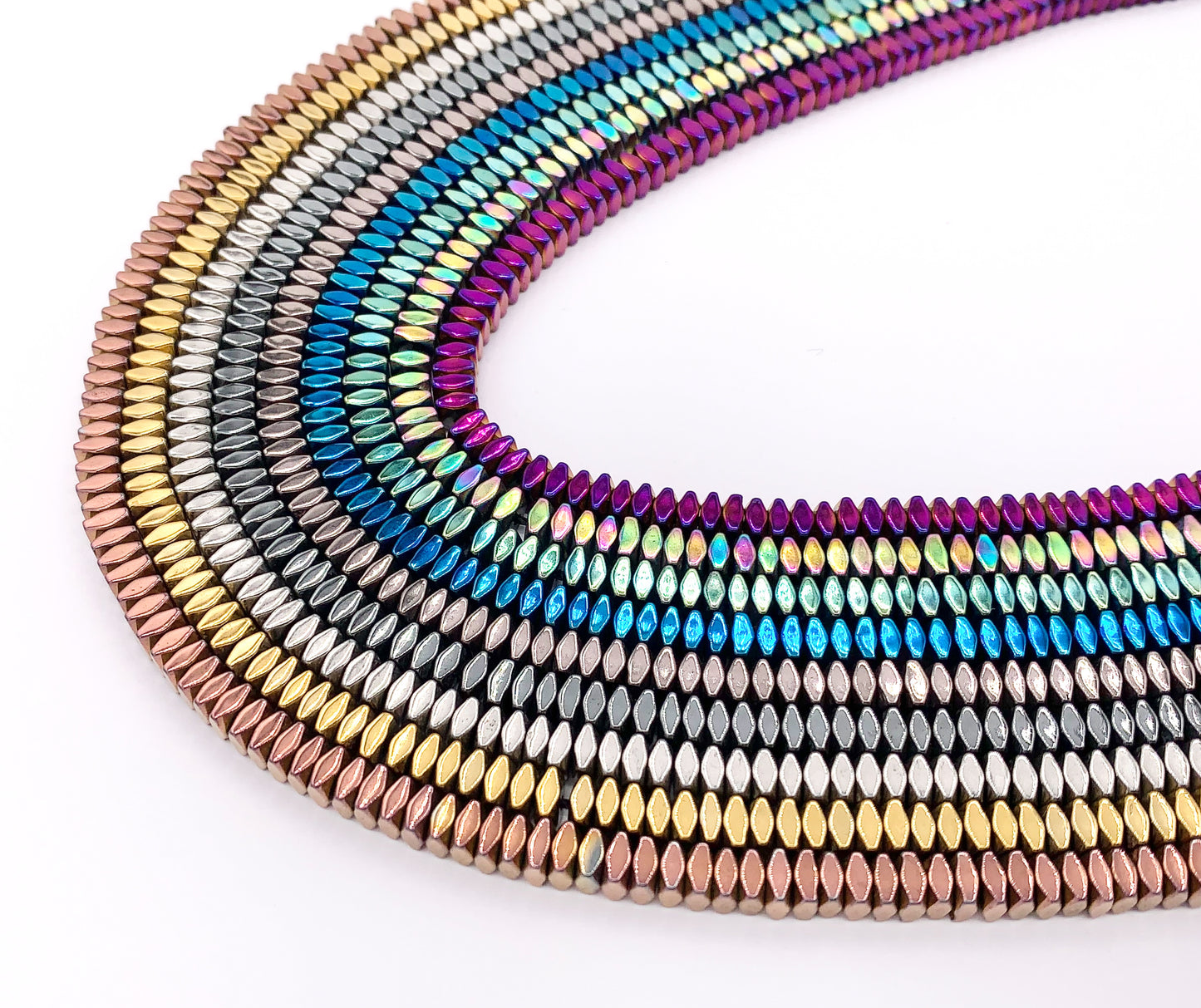 4mm Natural Hematite Faceted Square Spacers Energy Beads Around 15" Available in 9 Colors 1 Strand