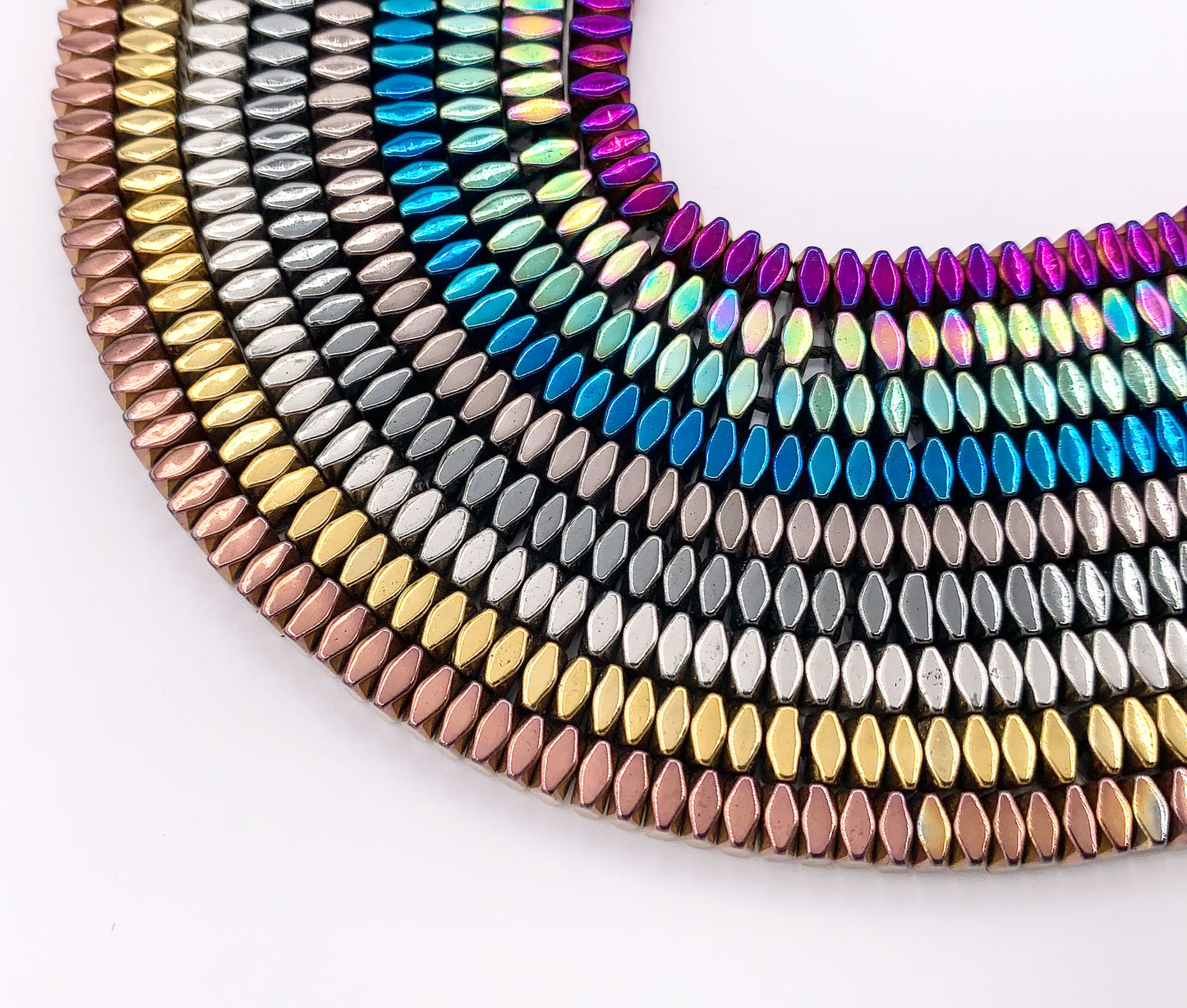 4mm Natural Hematite Faceted Square Spacers Energy Beads Around 15" Available in 9 Colors 1 Strand