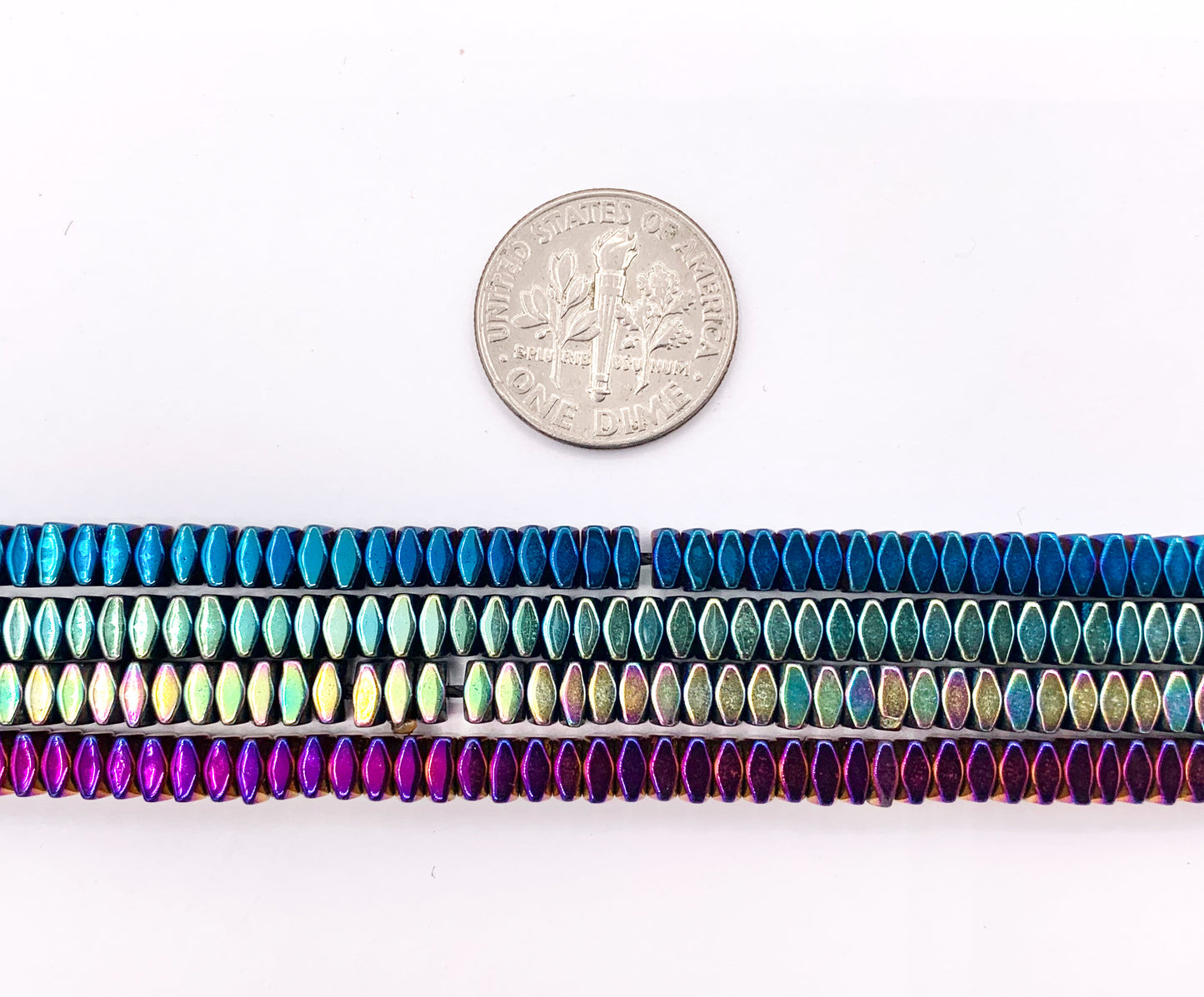 4mm Natural Hematite Faceted Square Spacers Energy Beads Around 15" Available in 9 Colors 1 Strand