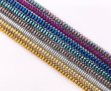 Cargar imagen en el visor de la galería, 4mm Natural Hematite Rondelle Saucer Smooth Energy Beads Around 15&quot;-16&quot; Available in 8 Colors 1 Strand
