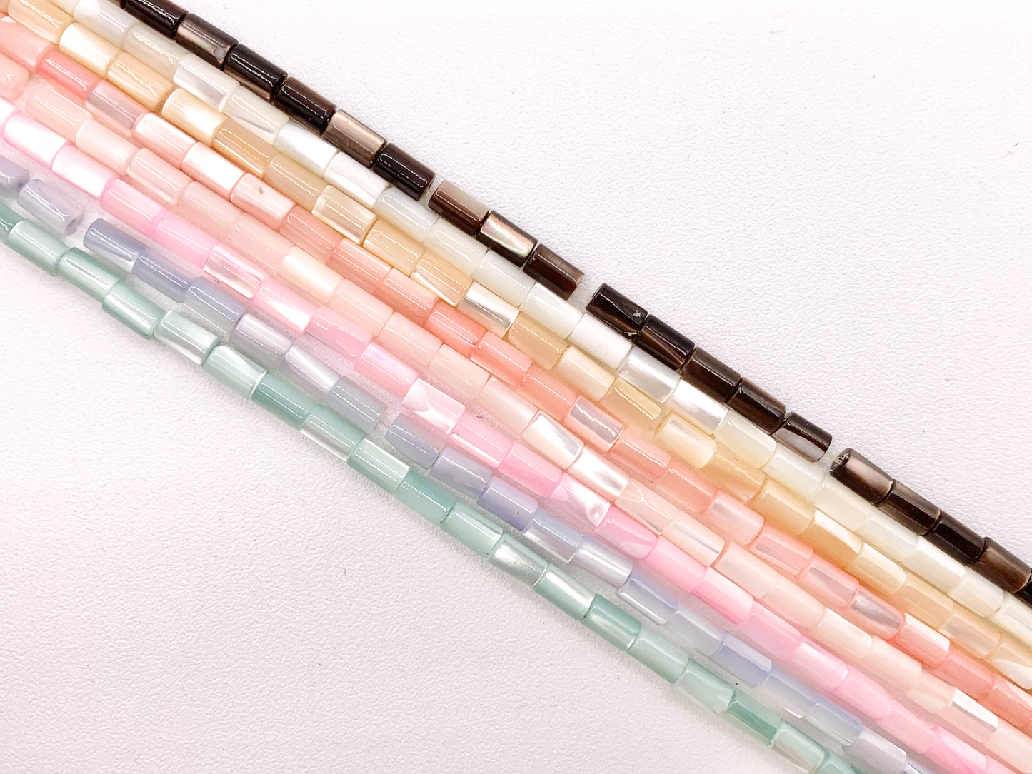 3x5mm Natural Trocas/Trochidae Shell Tube Beads Mosaic Cylinder Beads Around 15" Available in 8 Colors