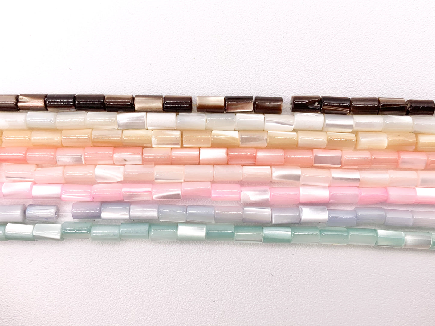 3x5mm Natural Trocas/Trochidae Shell Tube Beads Mosaic Cylinder Beads Around 15" Available in 8 Colors