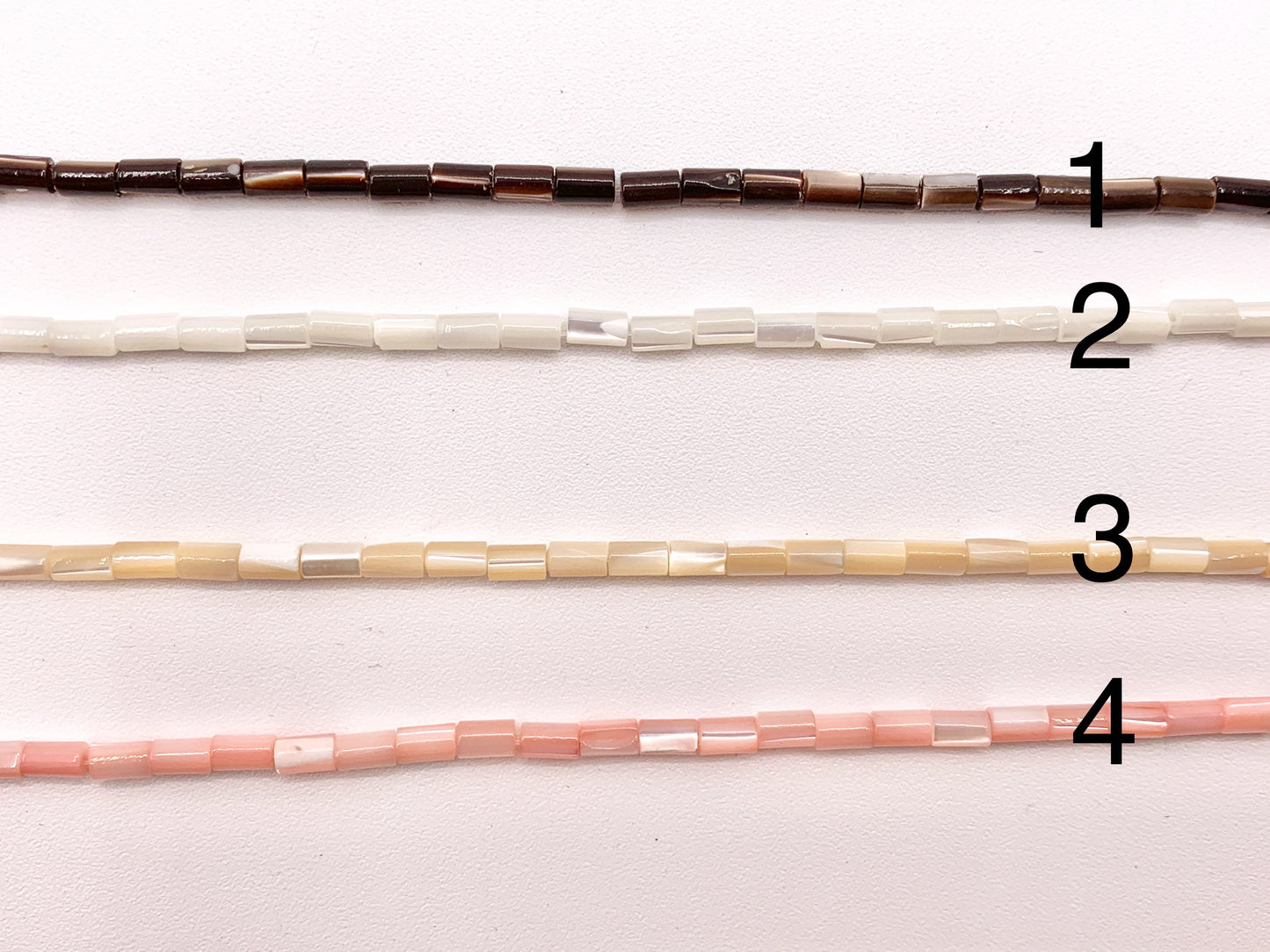 3x5mm Natural Trocas/Trochidae Shell Tube Beads Mosaic Cylinder Beads Around 15" Available in 8 Colors