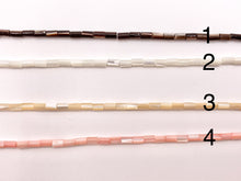 Load image into Gallery viewer, 3x5mm Natural Trocas/Trochidae Shell Tube Beads Mosaic Cylinder Beads Around 15&quot; Available in 8 Colors
