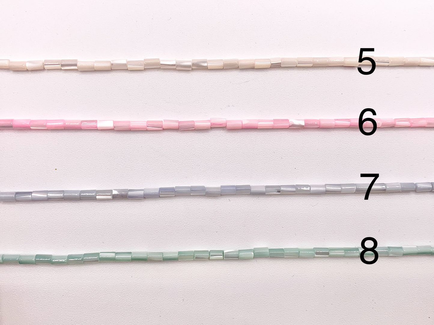 3x5mm Natural Trocas/Trochidae Shell Tube Beads Mosaic Cylinder Beads Around 15" Available in 8 Colors