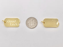 Cargar imagen en el visor de la galería, Good Luck Rectangle Tag Charms Cute Lucky Dog Tag Pendants in 18K Gold plated Copper 5 PCS
