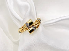 Load image into Gallery viewer, Beautiful 2 Tone Filigree Bypass Adjustable Ring in Real Gold/Silver 18K Plated 4 PCS
