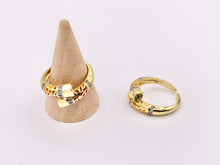 Load image into Gallery viewer, Beautiful 2 Tone Filigree Bypass Adjustable Ring in Real Gold/Silver 18K Plated 4 PCS
