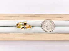 Load image into Gallery viewer, Beautiful 2 Tone Filigree Bypass Adjustable Ring in Real Gold/Silver 18K Plated 4 PCS
