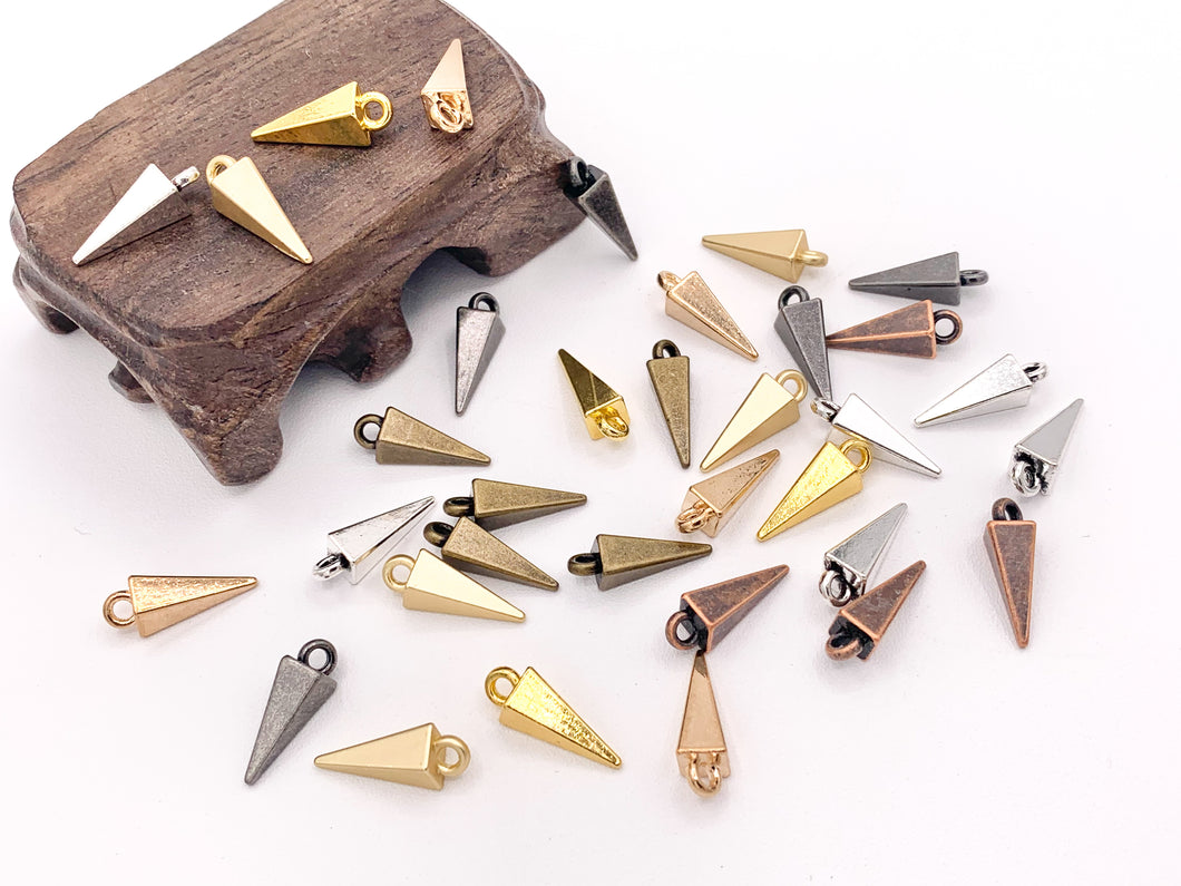 5x16mm Pewter Spike Charms Bulk Order in Matte Gold, Gold, Rosy Gold, Silver, Brass, Copper and Gunmetal