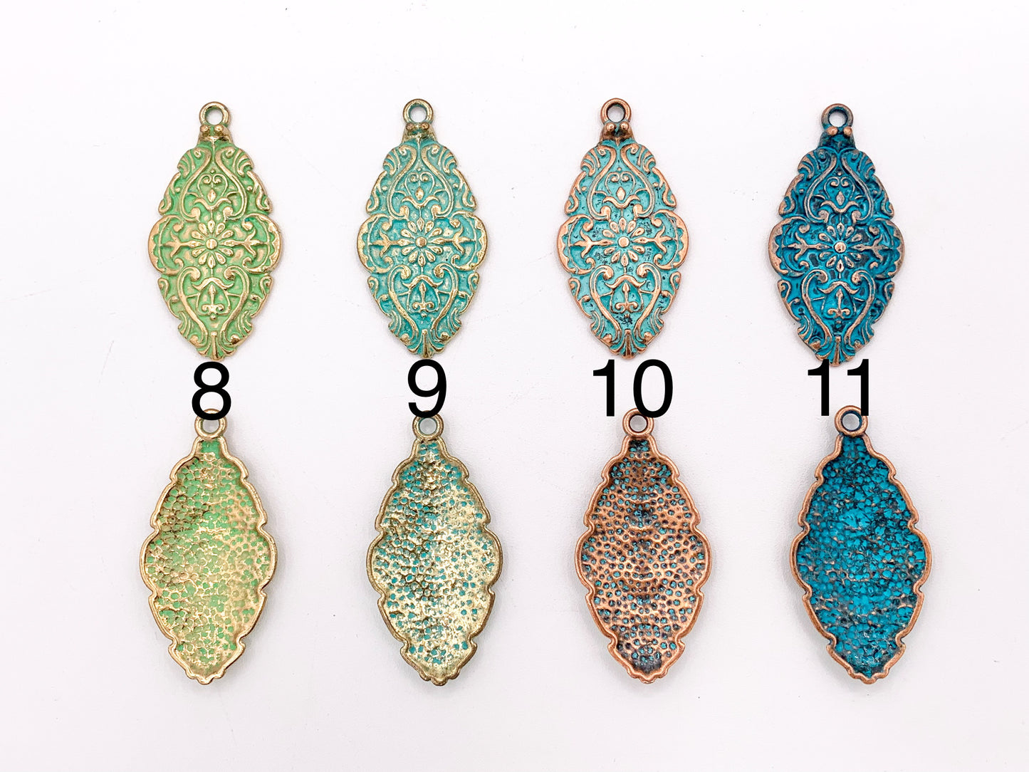 28x56mm Pewter Flower Carved Shield Pendants Beautiful Antique Looking Oval Pendant in 11 Colors
