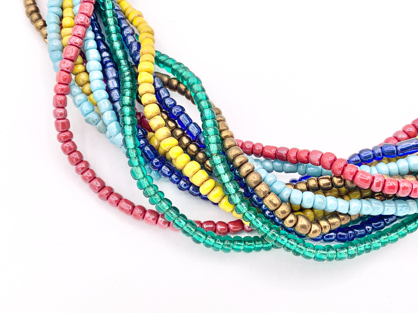 4mm African Sandcast Electroplated Seed Beads Handmade Glass Beads From Ghana in Red, Baby Blue, Yellow, Dark Blue, Antique Gold And Green