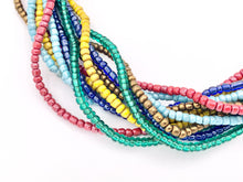 Load image into Gallery viewer, 4mm African Sandcast Electroplated Seed Beads Handmade Glass Beads From Ghana in Red, Baby Blue, Yellow, Dark Blue, Antique Gold And Green
