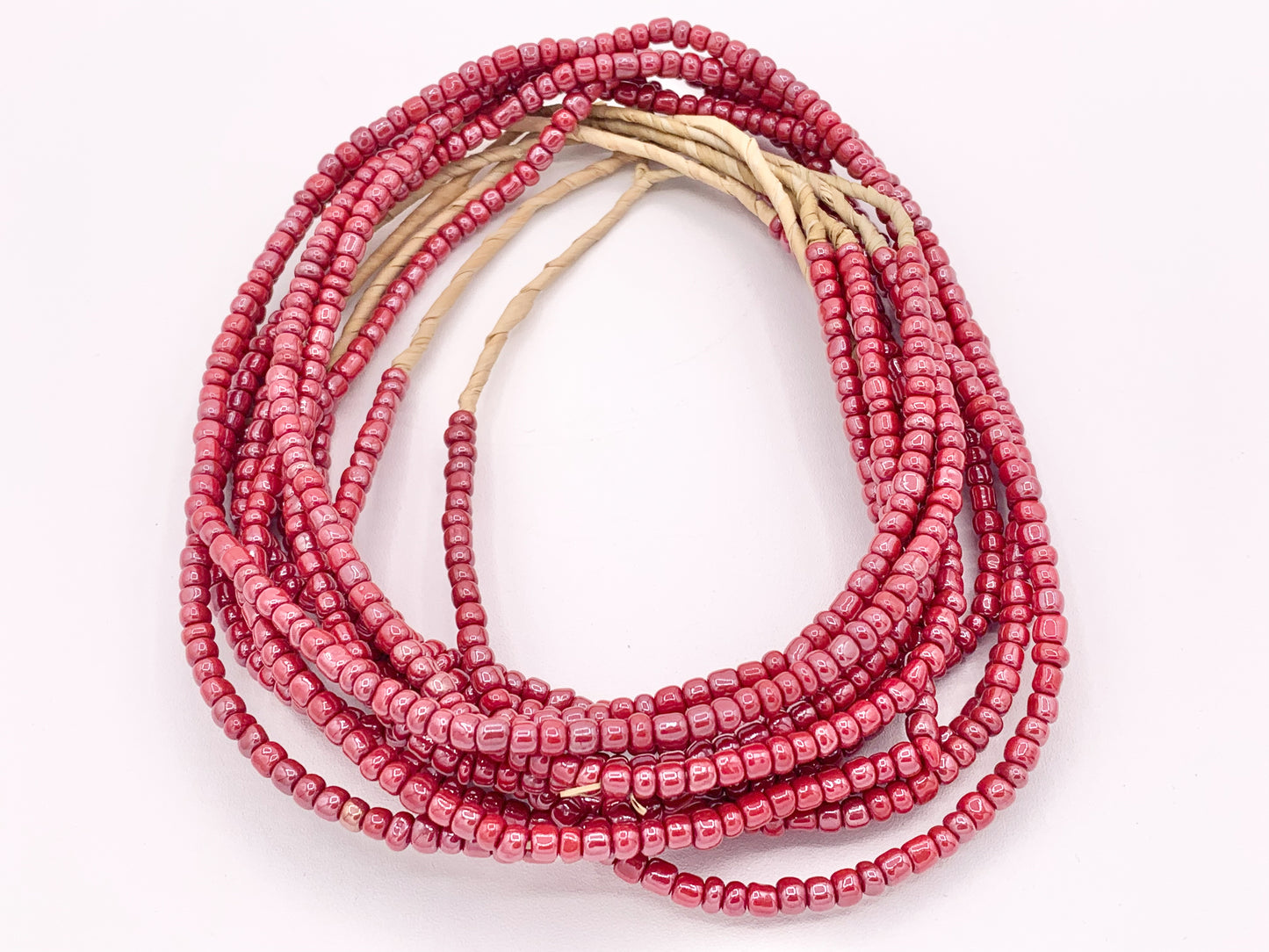 4mm African Sandcast Electroplated Seed Beads Handmade Glass Beads From Ghana in Red, Baby Blue, Yellow, Dark Blue, Antique Gold And Green