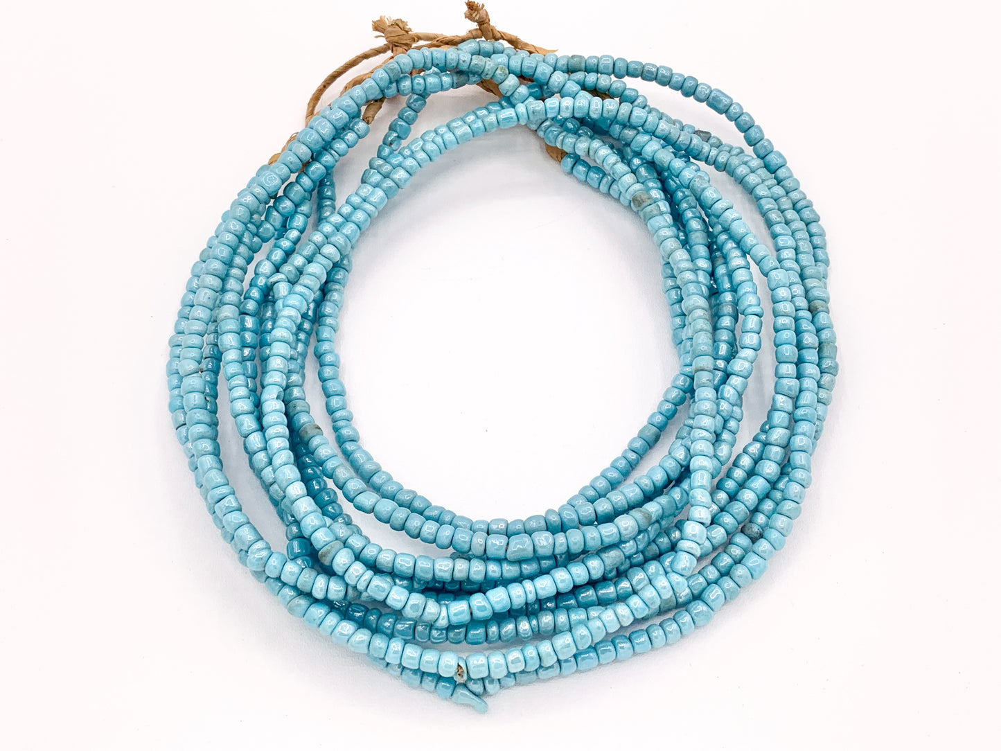 4mm African Sandcast Electroplated Seed Beads Handmade Glass Beads From Ghana in Red, Baby Blue, Yellow, Dark Blue, Antique Gold And Green