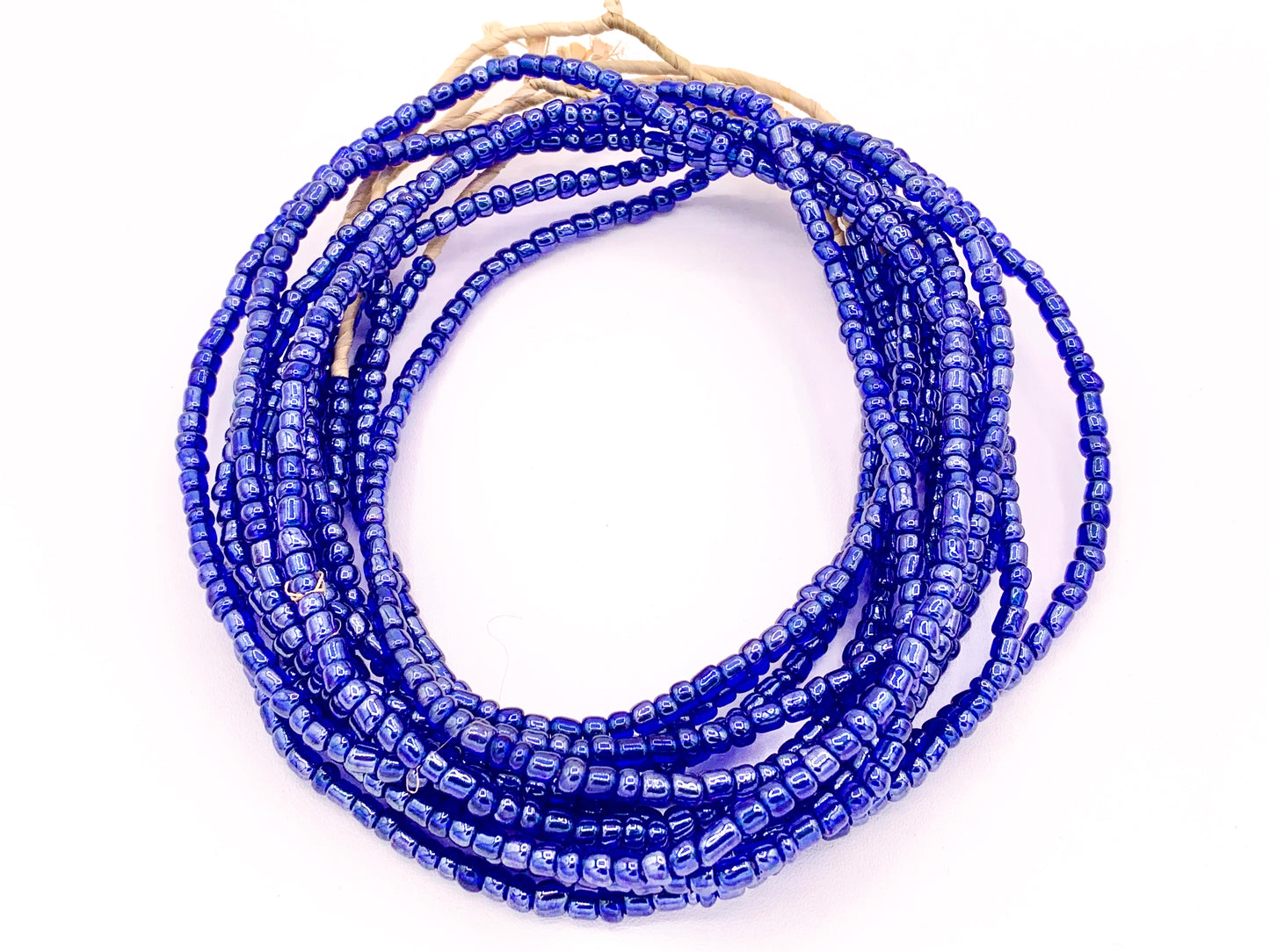 4mm African Sandcast Electroplated Seed Beads Handmade Glass Beads From Ghana in Red, Baby Blue, Yellow, Dark Blue, Antique Gold And Green