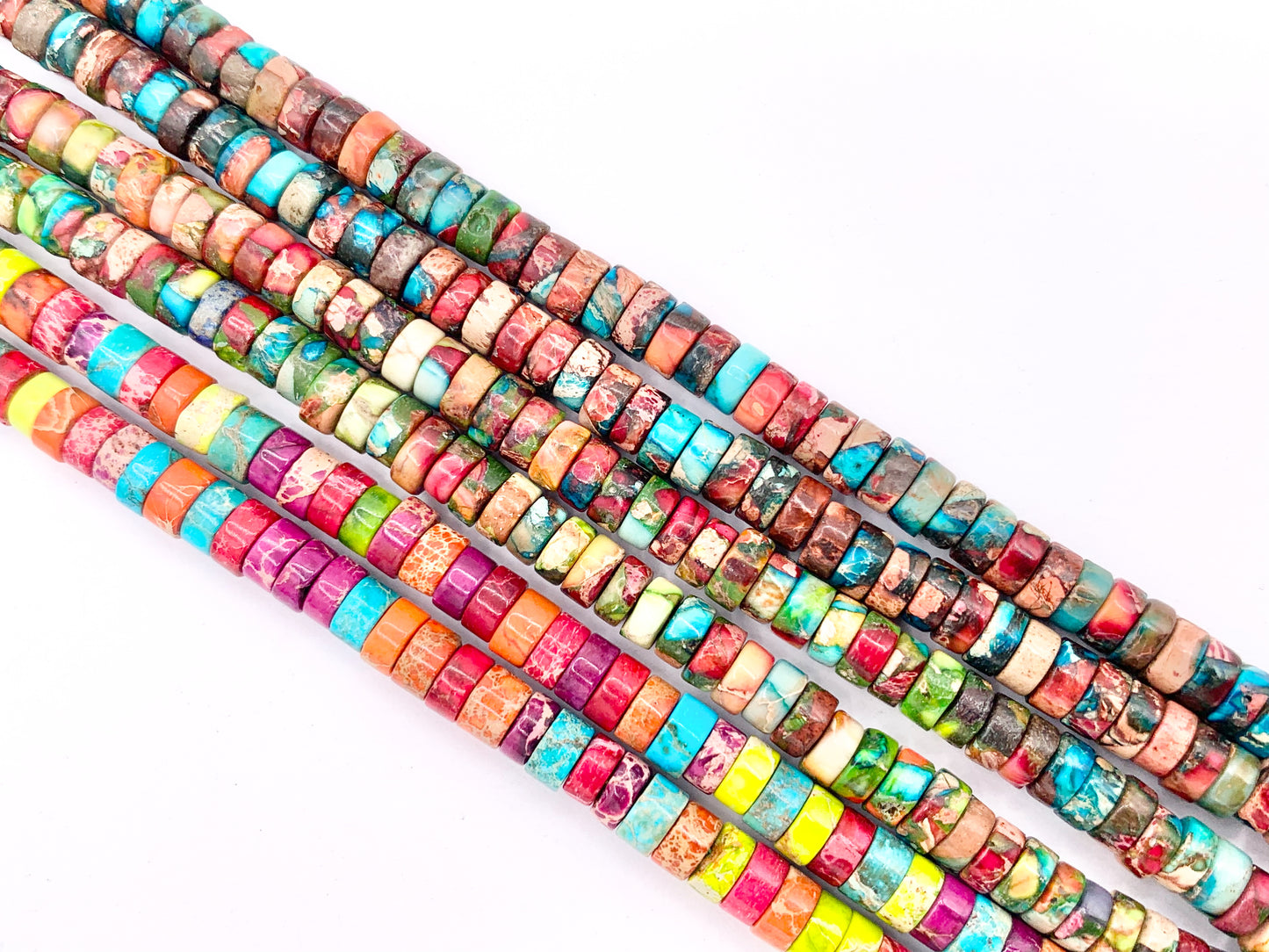 2x4mm Dyed Composite Variscite/Sea Sediment/Impression Jasper Beads Heishi Beads Price Per Strand