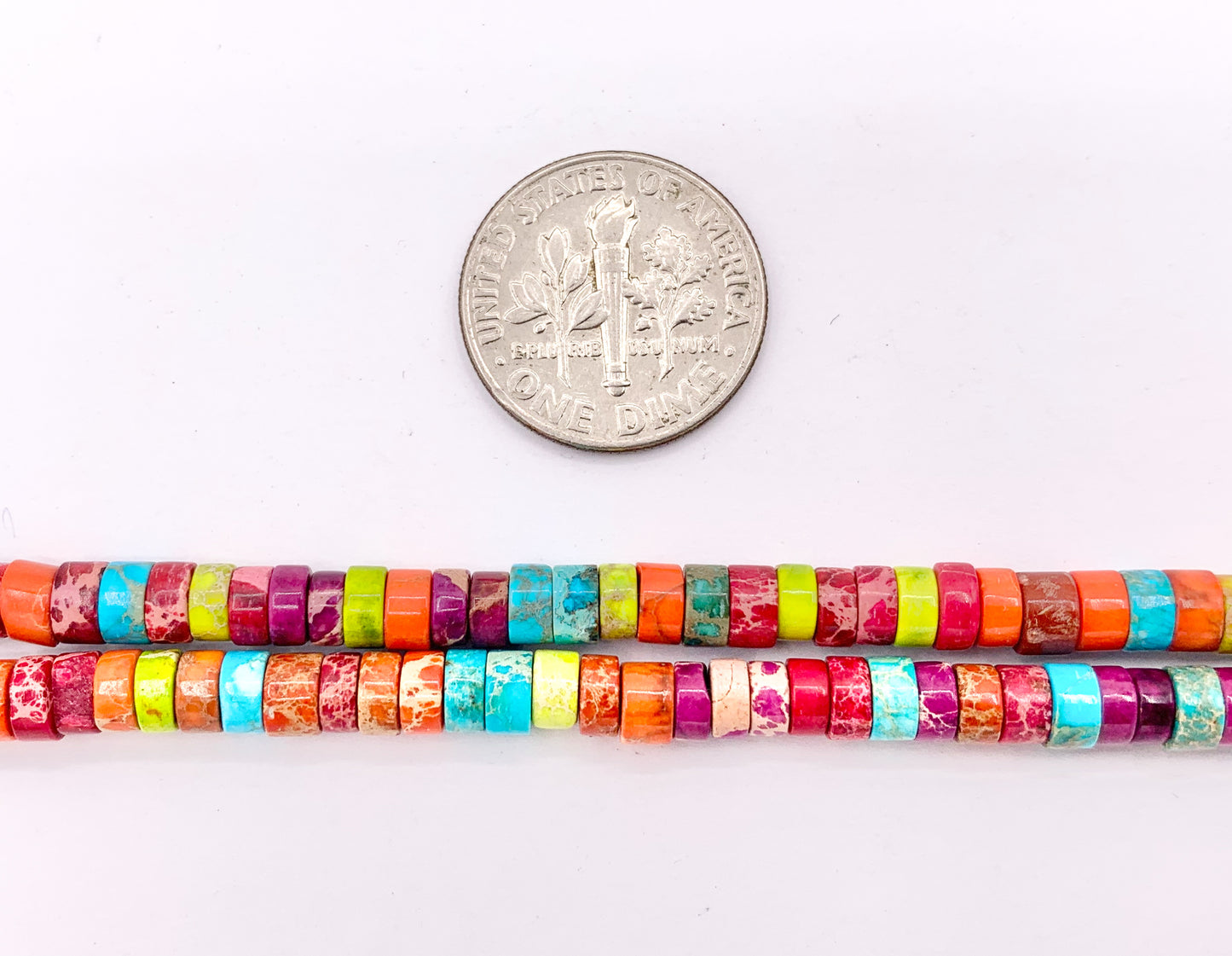 2x4mm Dyed Composite Variscite/Sea Sediment/Impression Jasper Beads Heishi Beads Price Per Strand