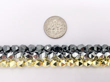 Load image into Gallery viewer, 6mm Hematite Star Cut Beads | 18K Gold/Rhodium Plated Beads | Space Beads for Jewelry Making Around 15-16&quot;
