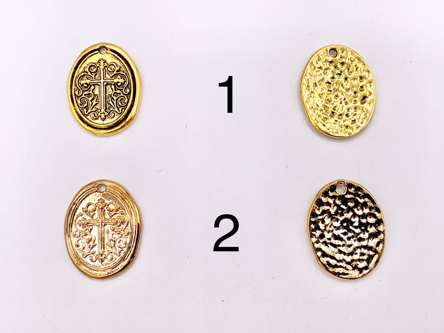 21x26mm Pewter Oval Cross Charms Cute Carved Floral Religious Pendants Available in 10 Colors
