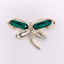 Load image into Gallery viewer, Large Green Dragonfly Rhinestone Pendant with Crystals Summer Spring Jewelry 1pc
