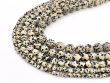 Load image into Gallery viewer, Dalmatian Jasper Round Faceted Natural Stone Beads 4mm 6mm 8mm 10mm 12mm 14mm 14&quot;-15&quot;
