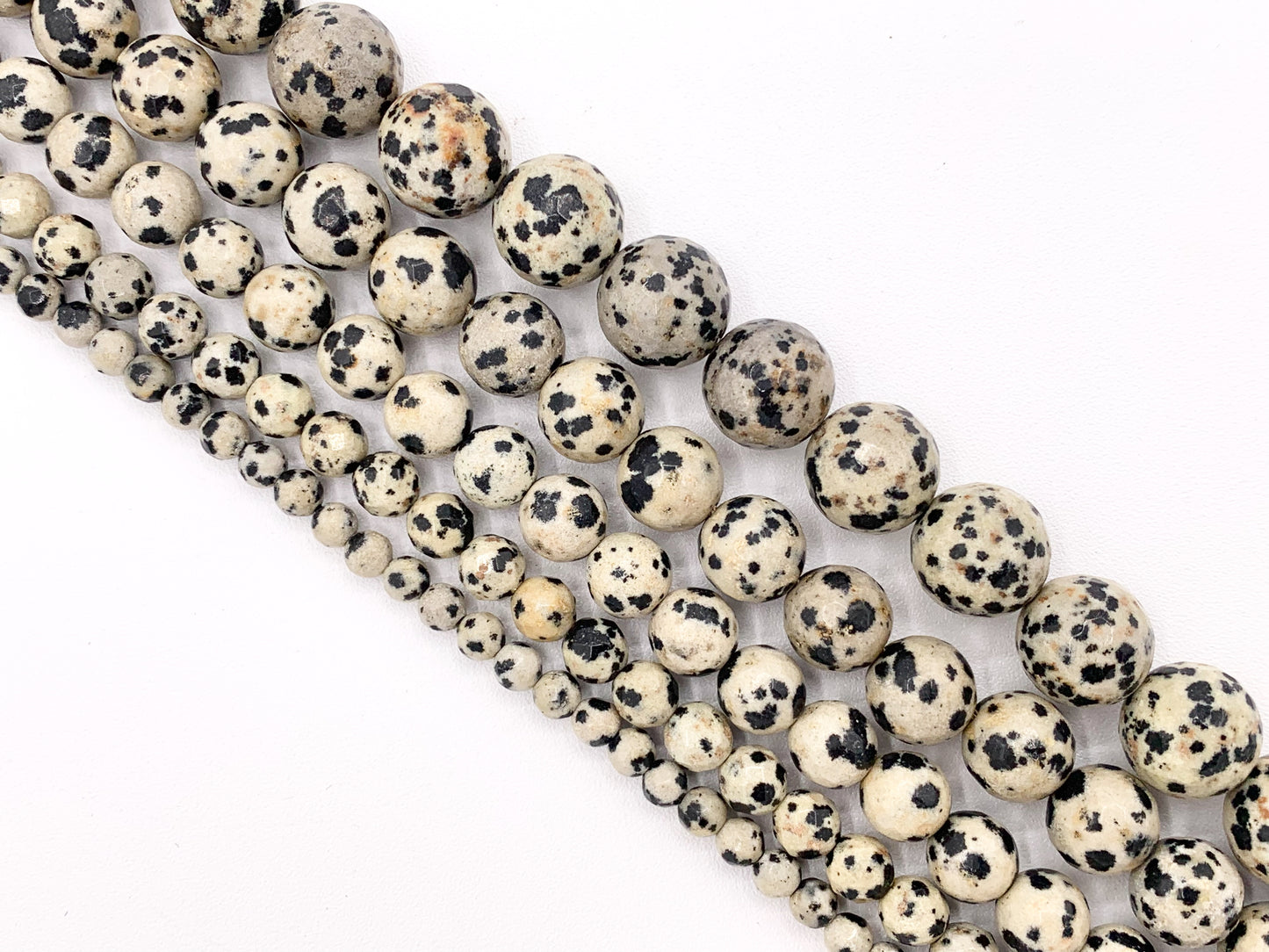 Dalmatian Jasper Round Faceted Natural Stone Beads 4mm 6mm 8mm 10mm 12mm 14mm 14"-15"