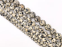 Load image into Gallery viewer, Dalmatian Jasper Round Faceted Natural Stone Beads 4mm 6mm 8mm 10mm 12mm 14mm 14&quot;-15&quot;
