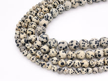 Load image into Gallery viewer, Matte Dalmatian Jasper Round Natural Stone Beads 6mm 8mm 10mm 12mm 14&quot;-15&quot;
