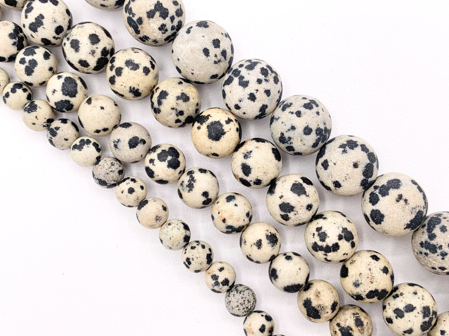 Matte Dalmatian Jasper Round Natural Stone Beads 6mm 8mm 10mm 12mm 14"-15"