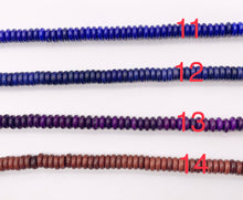 Cargar imagen en el visor de la galería, 2x6mm Howlite Rondelle Beads White, Red, Turquoise, Multicolor, Green, Red, Dark Blue, Purple And More Around 15" Price 1 Strand
