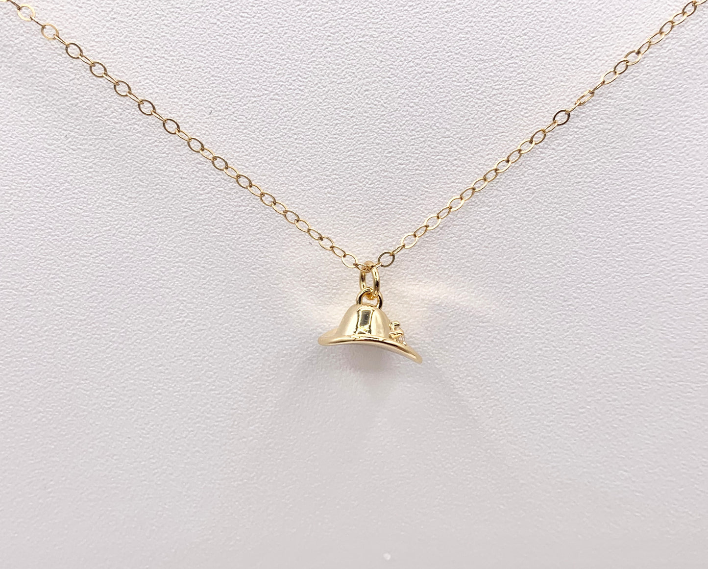 Cute Tiny Western Cowboy Hat with CZ Pave Star Texas Ranch Charms in 18K Gold Plated Copper 10 PCS