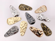 Load image into Gallery viewer, 23x47mm Pewter Hammered Teardrop One Sided Large Pendants Bulk Order in Matte Gold, Gold, Silver, Brass and Gunmetal
