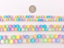 Cargar imagen en el visor de la galería, Teñido Macaron Color Selenita Redondo Suave Precioso Pastel Multicolor Piedras Preciosas Cuentas Color Pascua Piedra 6mm 8mm 10mm 15&quot;-16&quot;
