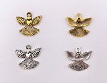 Load image into Gallery viewer, 23x21mm Pewter Cute Angel Charm in Gold, Silver, Copper and Brass 125g
