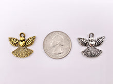 Load image into Gallery viewer, 23x21mm Pewter Cute Angel Charm in Gold, Silver, Copper and Brass 125g
