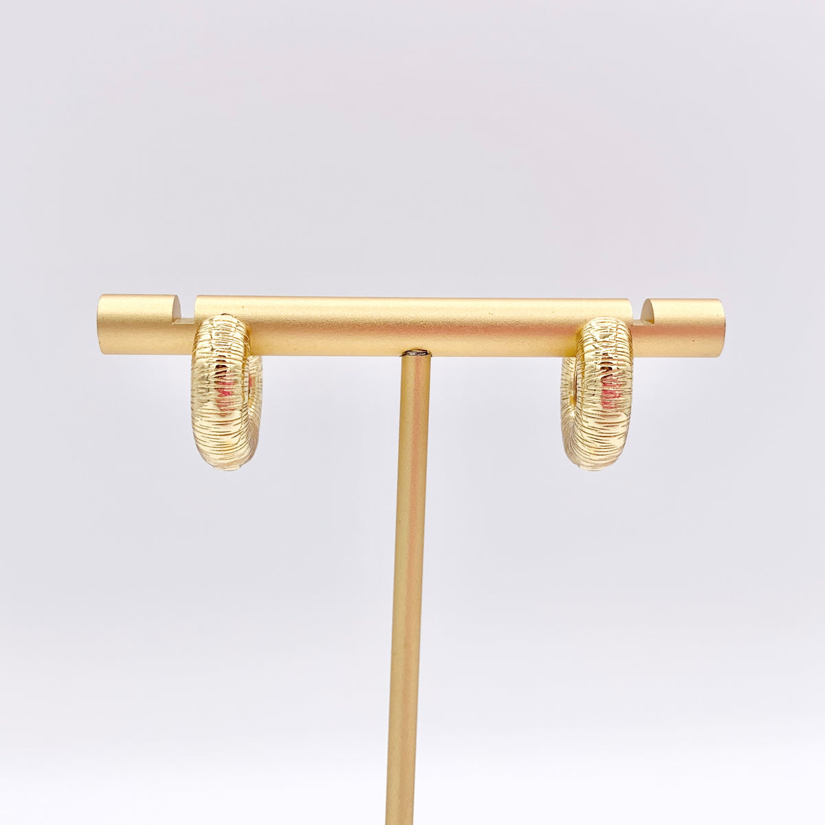 Minimalist 16mm Scrunch Hoop Huggie Earrings in 18K Gold/Silver Plated Over Copper 4 PAIRS