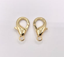 Cargar imagen en el visor de la galería, 18K Gold/Silver Plated Plain Medium Large Lobster Clasp 20 PCS
