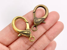 Load image into Gallery viewer, 16x30mm Pewter Antique Large Lobster Claw Clasps Bulk Order in Gold, Silver, Copper, Brass and Gunmetal 18PCS
